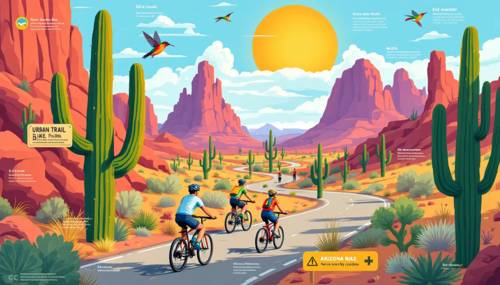 A scenic urban trail in Arizona, popular among cyclists.