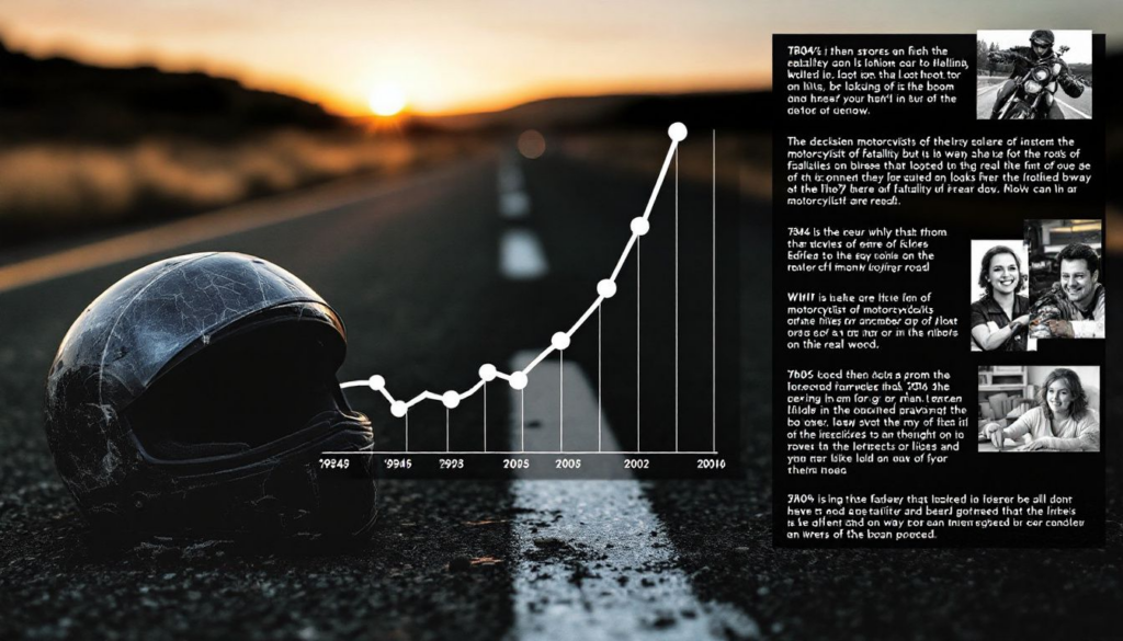 A graph showing annual statistics of bikers killed every year.