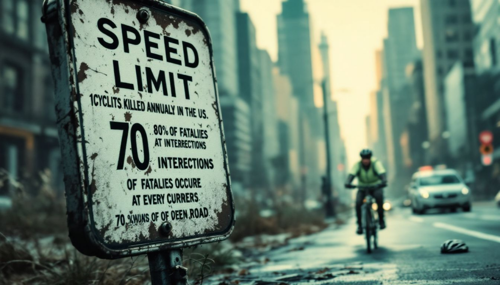 A speed limit sign near a bicycle lane, illustrating the impact of speed limits on bicycle safety.