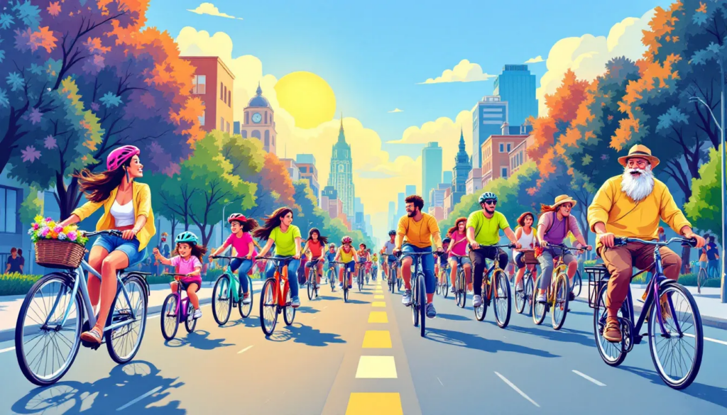 Illustration of bike lane regulations for cyclists.